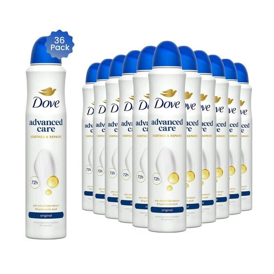 Dove Advanced Care Anti-Perspirant Deodorant Spray Original 200ml, 36 Pack