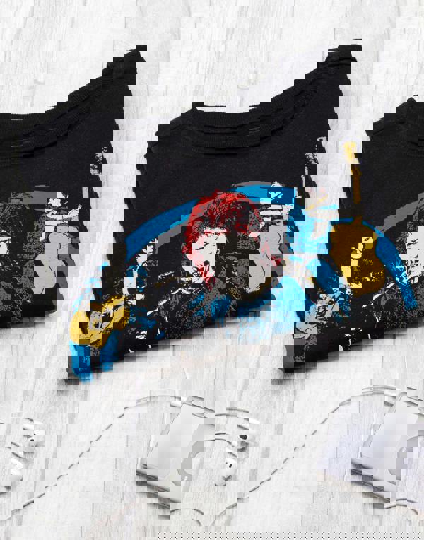 David Bowie Womens Black Character Short Sleeved T-Shirt