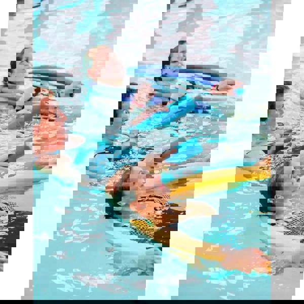 Comfy Swim Noodle: blue and yellow high quality pool floaties with foam handles