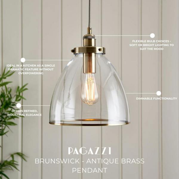 Pagazzi Lighting Brunswick Antique Brass Ceiling Pendant