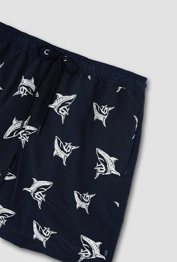 Paul & Shark Men's Shark Pattern Swim Shorts