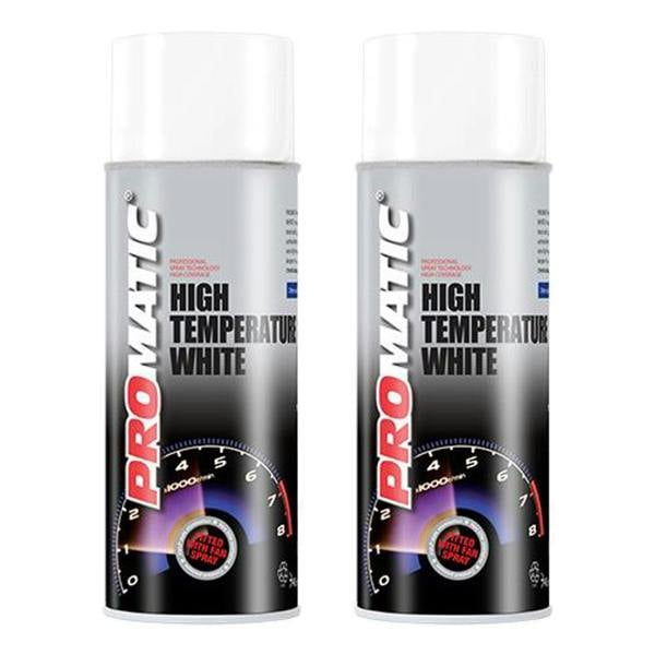 Promatic 2X Promatic White High Temperature Spray Paint 400ml