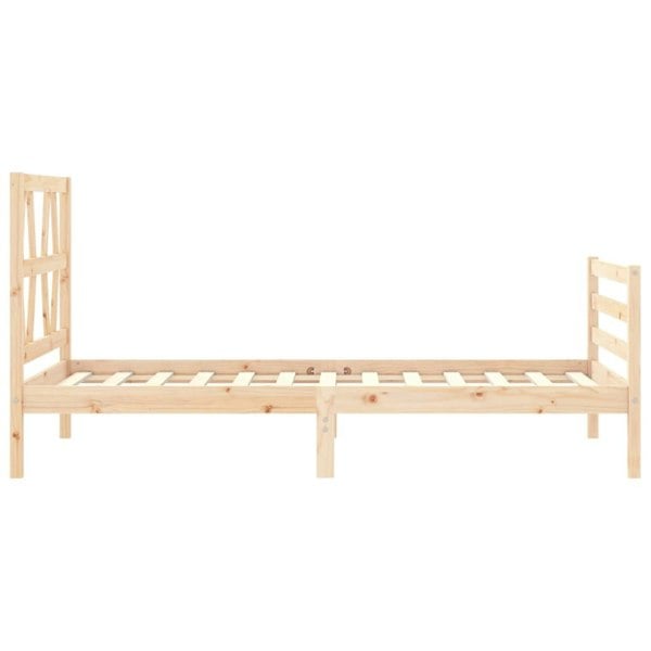 Berkfield Bed Frame with Headboard Small Single Solid Wood