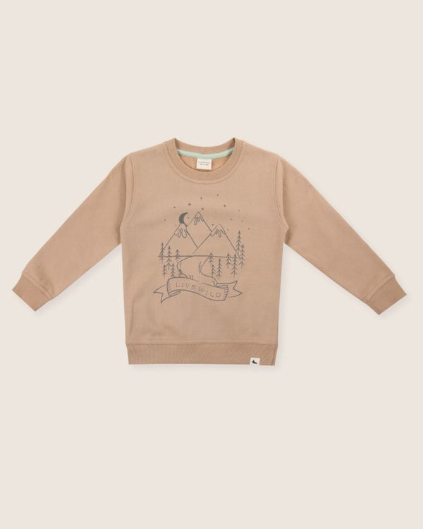 Organic cotton Beige Live Wild Slogan Print Sweatshirt - image 2