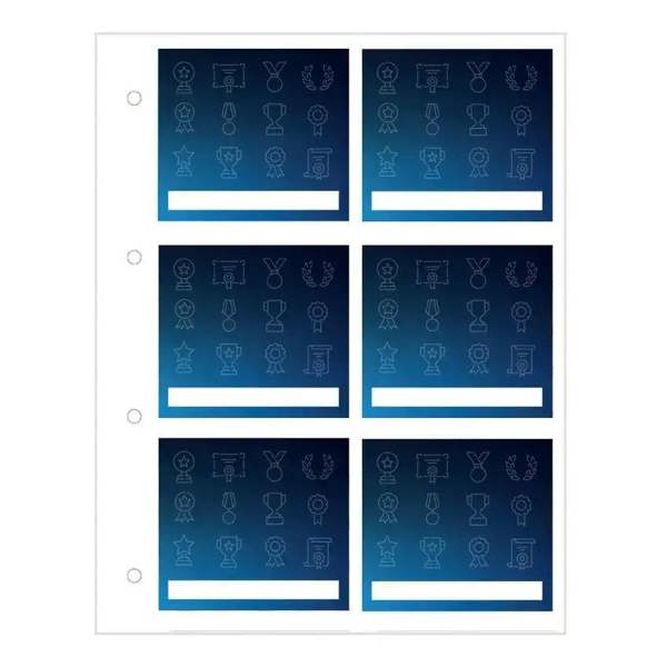 Blue gradient proud moments certificate templates with icons in music case