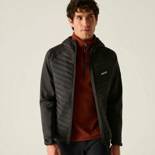 Regatta Mens Andreson Hybrid Jacket - Black/Burnt Henna