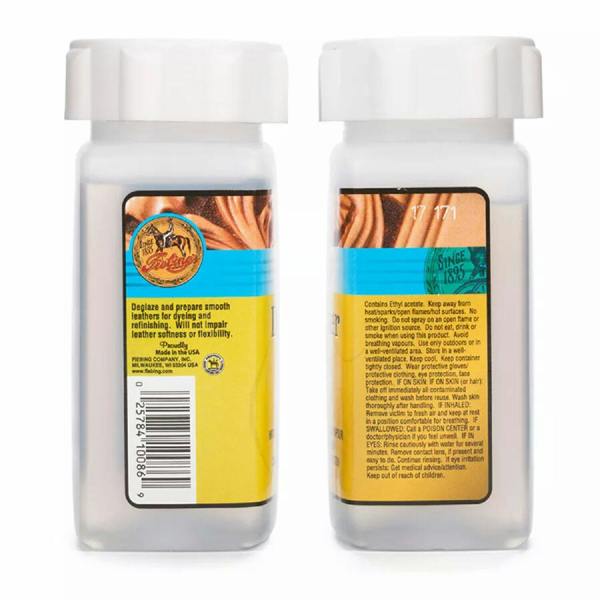 Fiebing's Leather Preparer & Deglazer - Finish Remover for Painting Prep 4oz