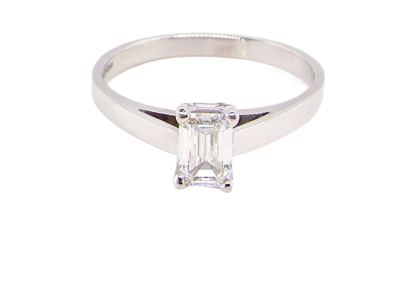 Vintage Tom An emerald cut solitaire diamond ring