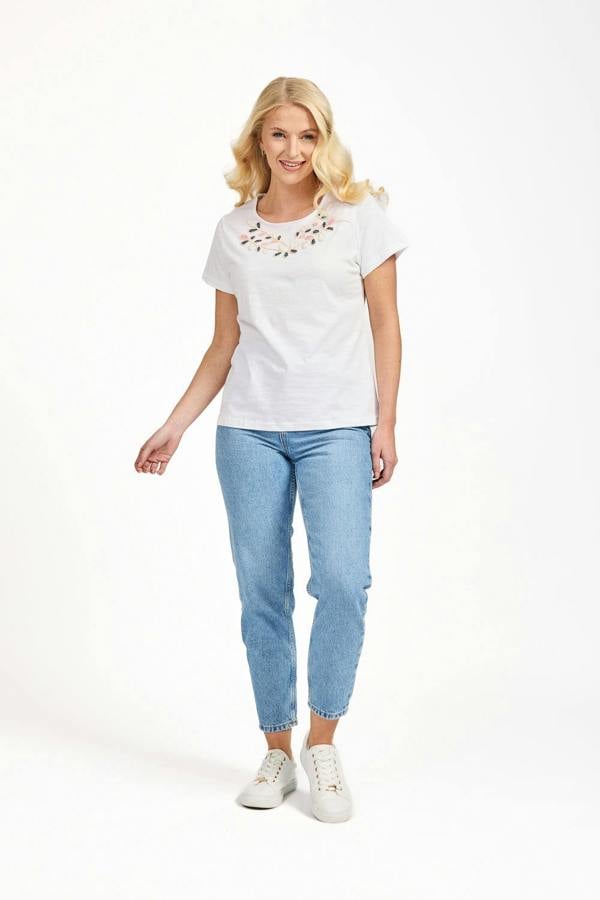 Mudflower Beaded Floral Embroidered Top