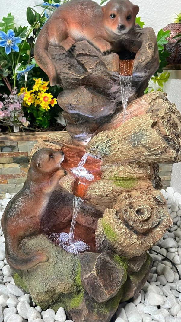Tranquillity Water Features Curious Otters Animal Animal Fountain Water Feature