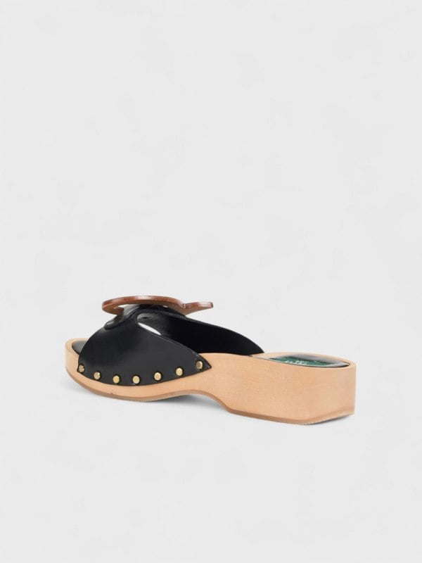 Pucci Appliquéd Leather Clog Sandals Black - Supplied FashionPucci