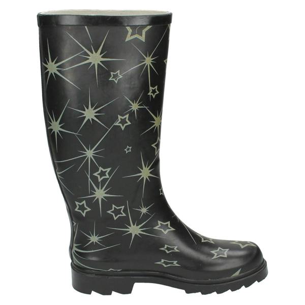 Spot On Ladies Spot On Star Print Wellington Boots