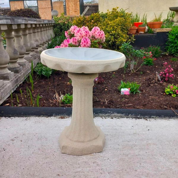 BLK Floral Sandstone Bird Bath