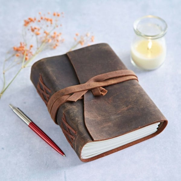 Paper High Buffalo Leather Wraparound Journal
