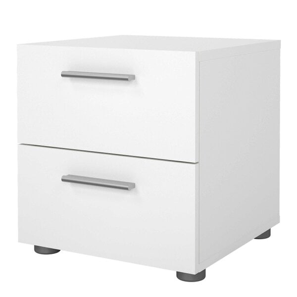 Wyld Haus Daejeon White Wooden Bedside 2 Drawers