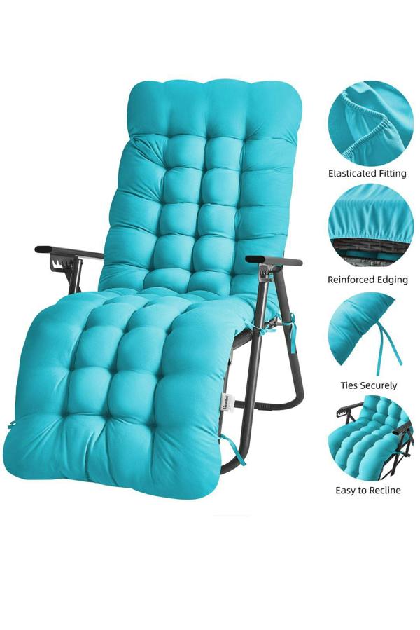 Groundlevel Extra Thick Soft Fill Full Length Chair Cushions - Turquoise