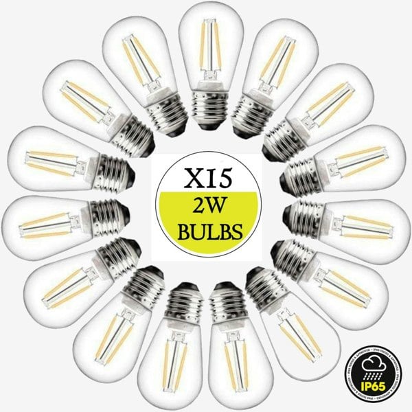 Lighting Legends 15 Pack Spare 2W LED "Warm White" Bulbs - IP65 Heavy Duty