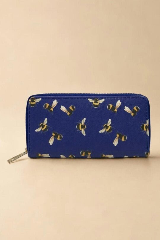 SVNX Bee Print Wallet in Blue
