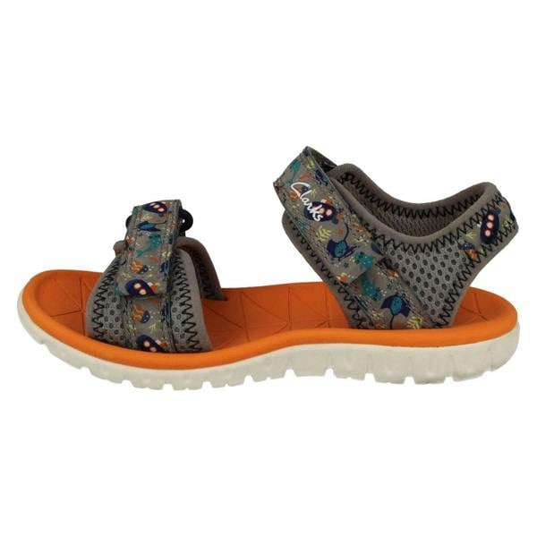 Clarks Childrens Clarks Pattern Detailed Adjustable Sandals Surfing Tide