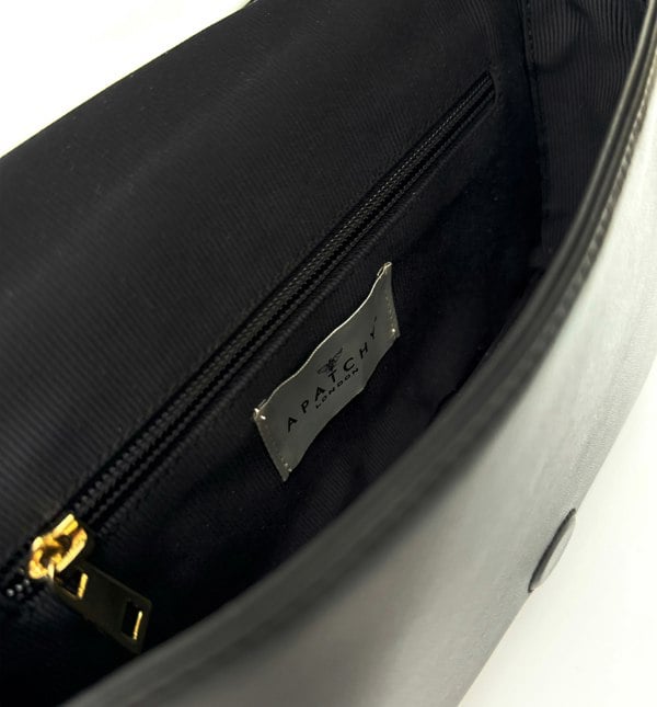 Apatchy London The Mimi Midi Black Leather Bag