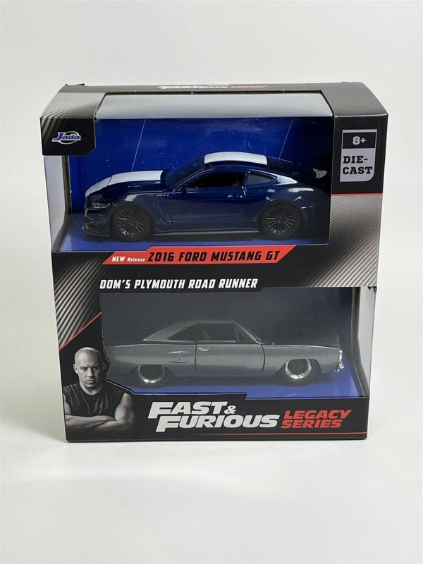 Jada Fast and Furious Twin Set Ford Mustang and Plymouth Road Runner 1:32 Jada 253202018 34255