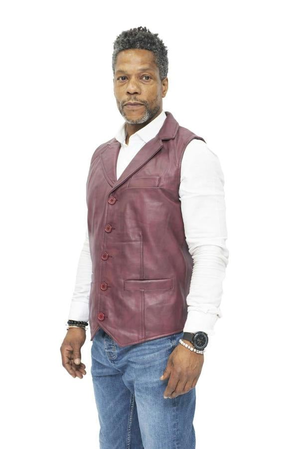 Infinity Leather Mens Smart Classic Leather Waistcoat-Bristol