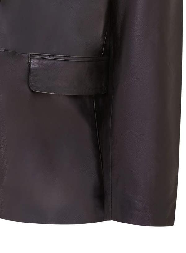 Infinity Leather Mens 3 Button Italian Leather Blazer Jacket - Fauske