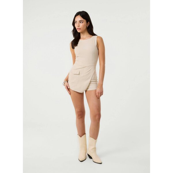Pink Vanilla Utility Playsuit With Pockets