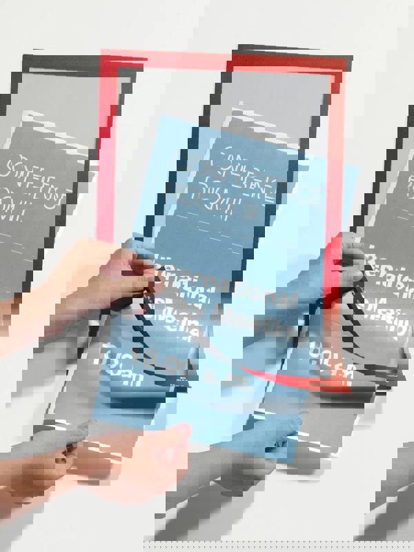 Durable DURAFRAME Self Adhesive Magnetic Signage Frame | A4 Red