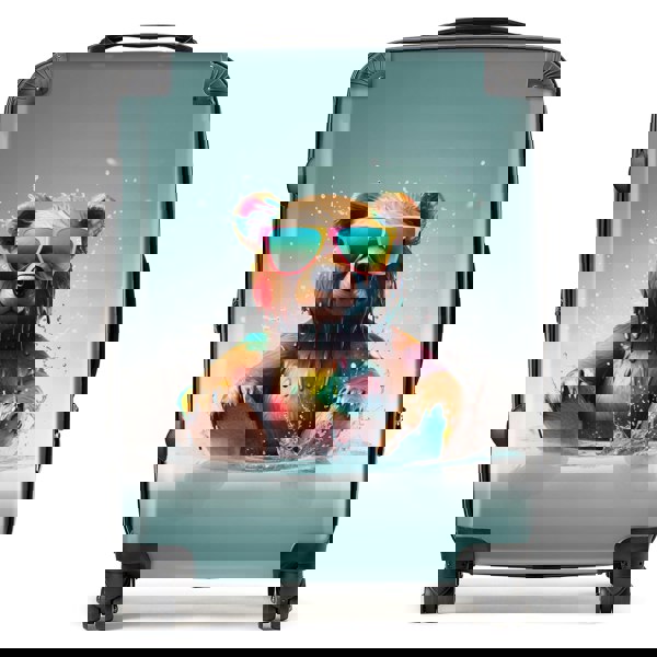Warren Reed Splashart Bear In Glasses Suitcase