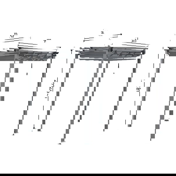 300cm Wide Aluminum Pergola for Patio Deck Outdoor Horizontal Pulling Square Pergolar Canopies & Gazebos Living and Home 