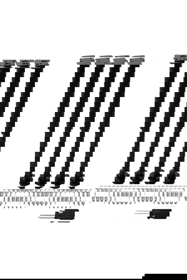 Living and Home 4 Pcs Adjustable Carbon Steel Heavy Duty Furniture Support Legs with Rubber Pads for Cabinet Coffee Table (18-32cm)