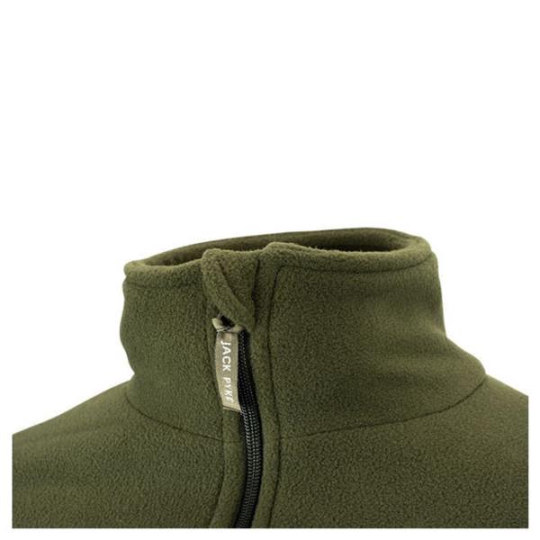Jack Pyke pheasant fleece zip neck detail provides easy ventiatlion and quick temperature control in the field