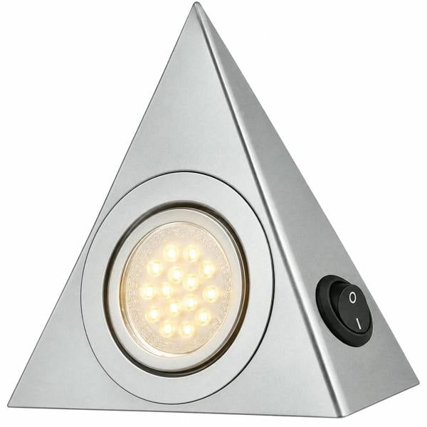 ATEK LED Triangle Under Cabinet Light Mains Powered Kitchen Cupboard Light Warm White