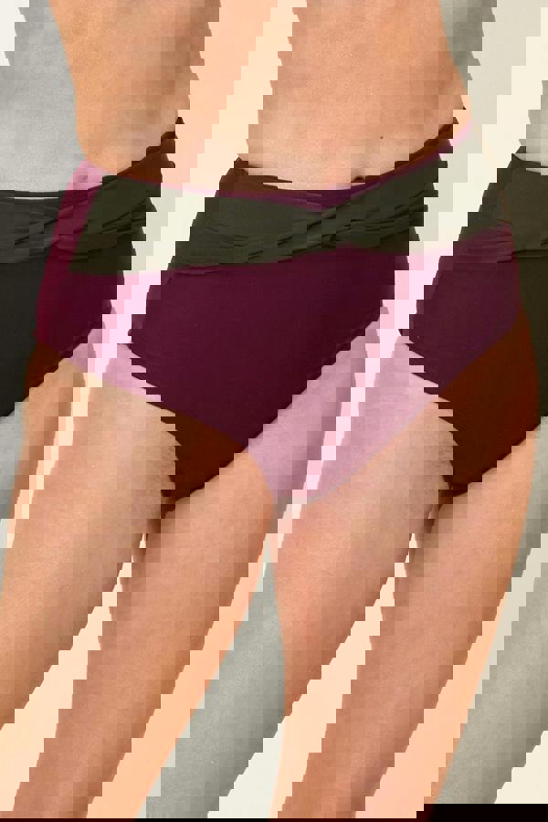 Twist Front High Waist Bikini Briefs