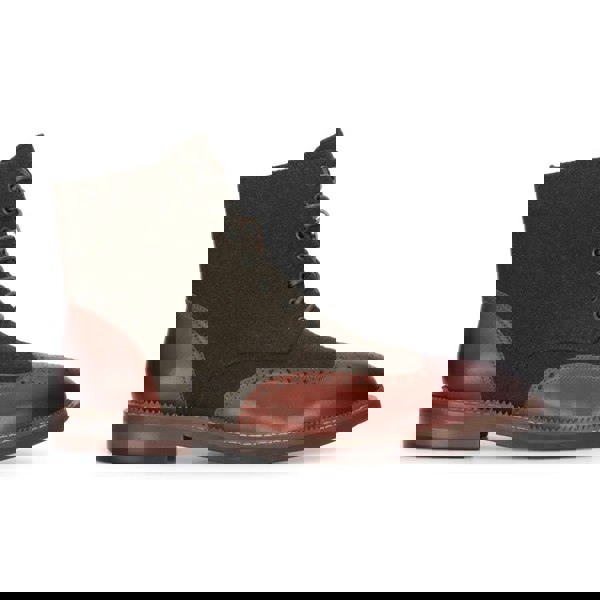 Justin Reess Clifford - Men's Khaki Brown Brogue Leather Ankle Boots