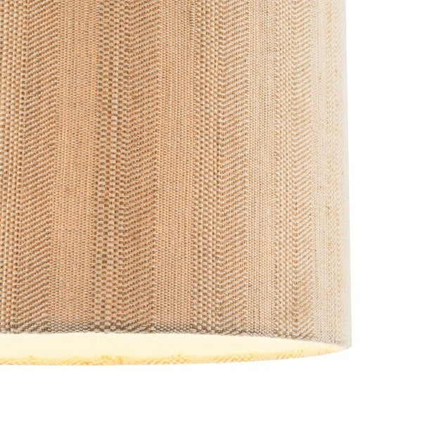 Textured Oatmeal Linen Fabric Drum Lamp Shade with Taupe Cotton Lining Image 5