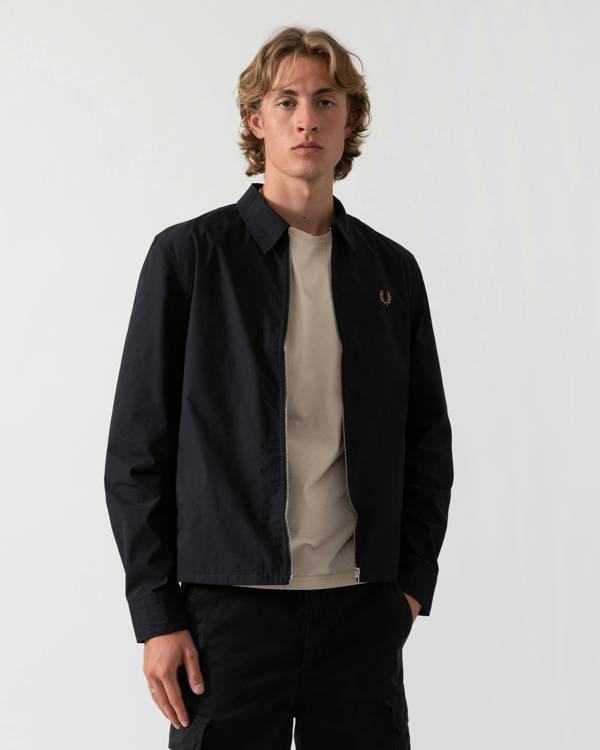 Fred Perry Mens Poplin Overshirt - Black 102