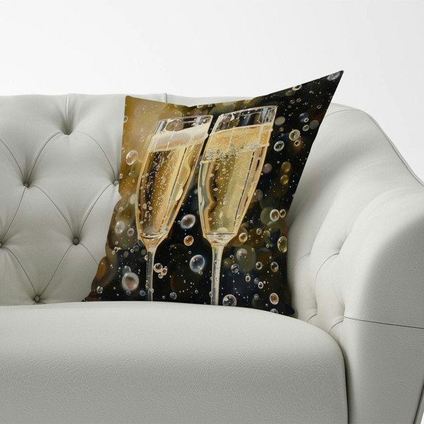 Warren Reed Splashart Bubbly Champagne Flues Cushions