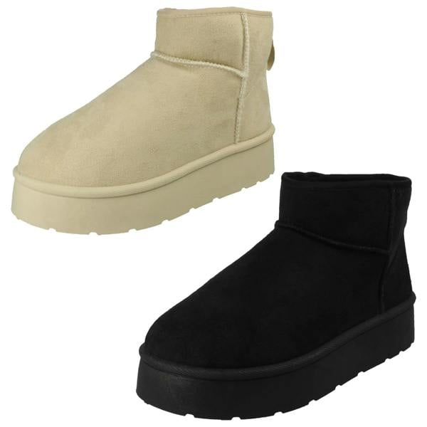 Spot On Ladies Spot On Wide Fit Ankle Boot Slippers F4472