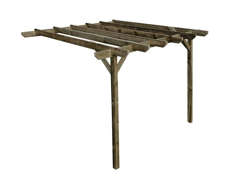 Arbor Garden Solutions Wall Mounted Wooden Pergola Kit - Chamfered Design
