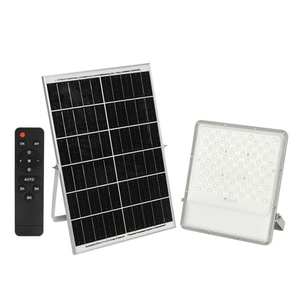 ENER-J 200W Solar LED Floodlight Outdoor with Panel, IP65 Waterproof, 2600 Lumens, Work Light for Garage, Garden, Warehouse & Parking