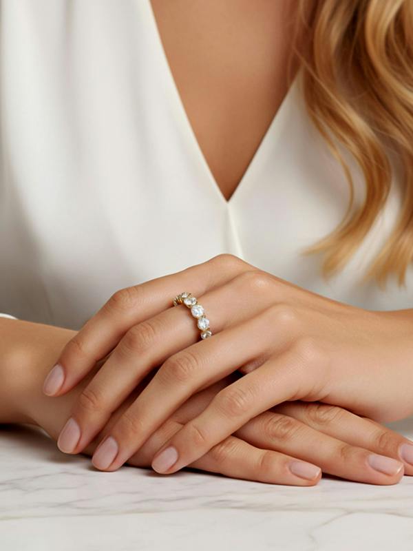 Thick Stacking Ring With Large Round Stones