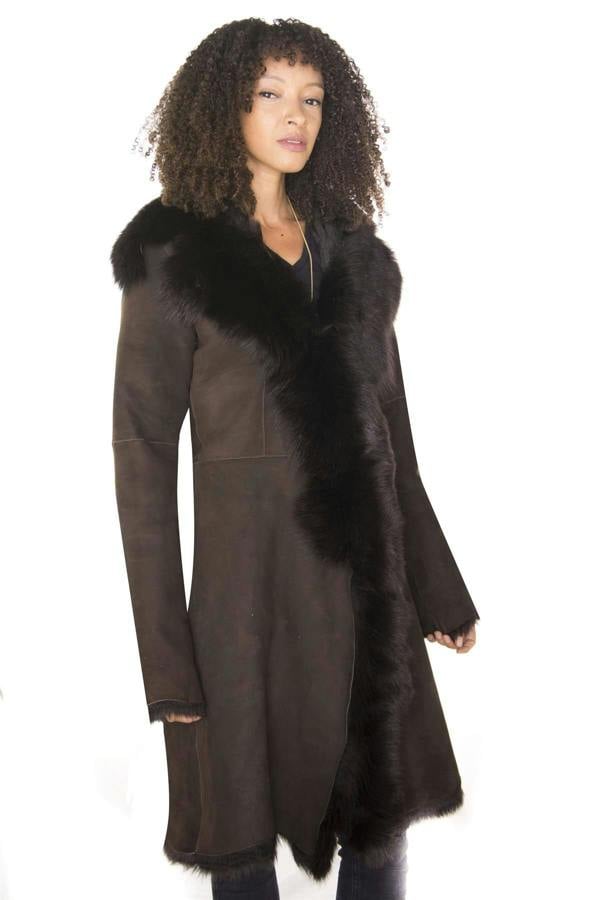 Infinity Leather Womens Toscana Sheepskin Suede Trench Coat-Rochester