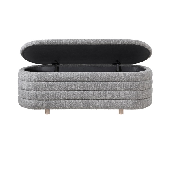 Ripple Storage Oval Ottoman - Dove