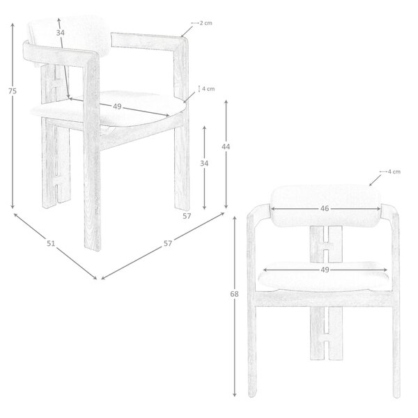Angel Cerdá Off-white fabric chair 4194