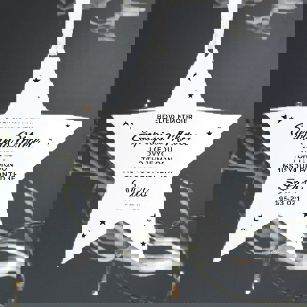 Personalised Memento Company Personalised Miss You Beyond The Stars Wooden Star Decoration