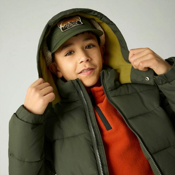 Regatta Childrens/Kids Rover Padded Jacket - Dark Khaki/Wood Brown - 