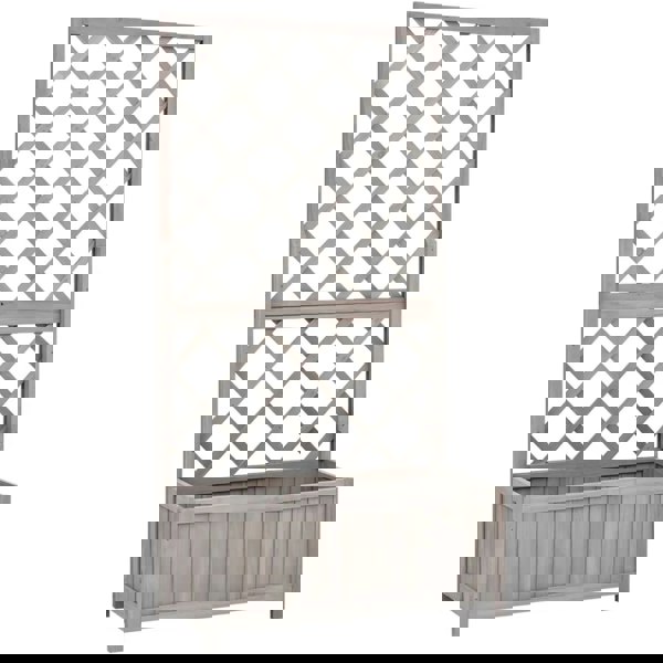 Berkfield Garden Trellis Planter Grey 70x30x135 cm Solid Firwood