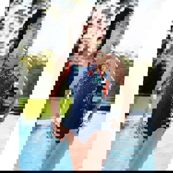 Zoggs Mandira Adjustable Scoopback Swimsuit - Navy/Multi